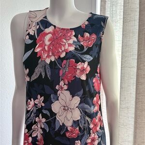 Chicos Floral Sleeveless Maxi Dress - Navy and Red size O